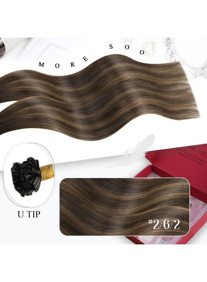 Moresoo U Tip Hair Extensions Human Hair Balayage Color Darkest Brown And Chestnut Brown Hair Extensions Keratin Hair Extensions 18 Inch Utip Fusion Hair Extensions 1G/S Total 50G - Image 2