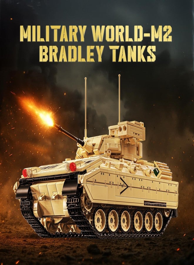 Brihappen Military World-M2 Tanks Building Set for Adults, WW2 M2 Bradley Army Tank Model to Build and Collectible Display, Home Office Decor, Gifts for Military Fans Mens Boys（1862 PCS） - Image 4