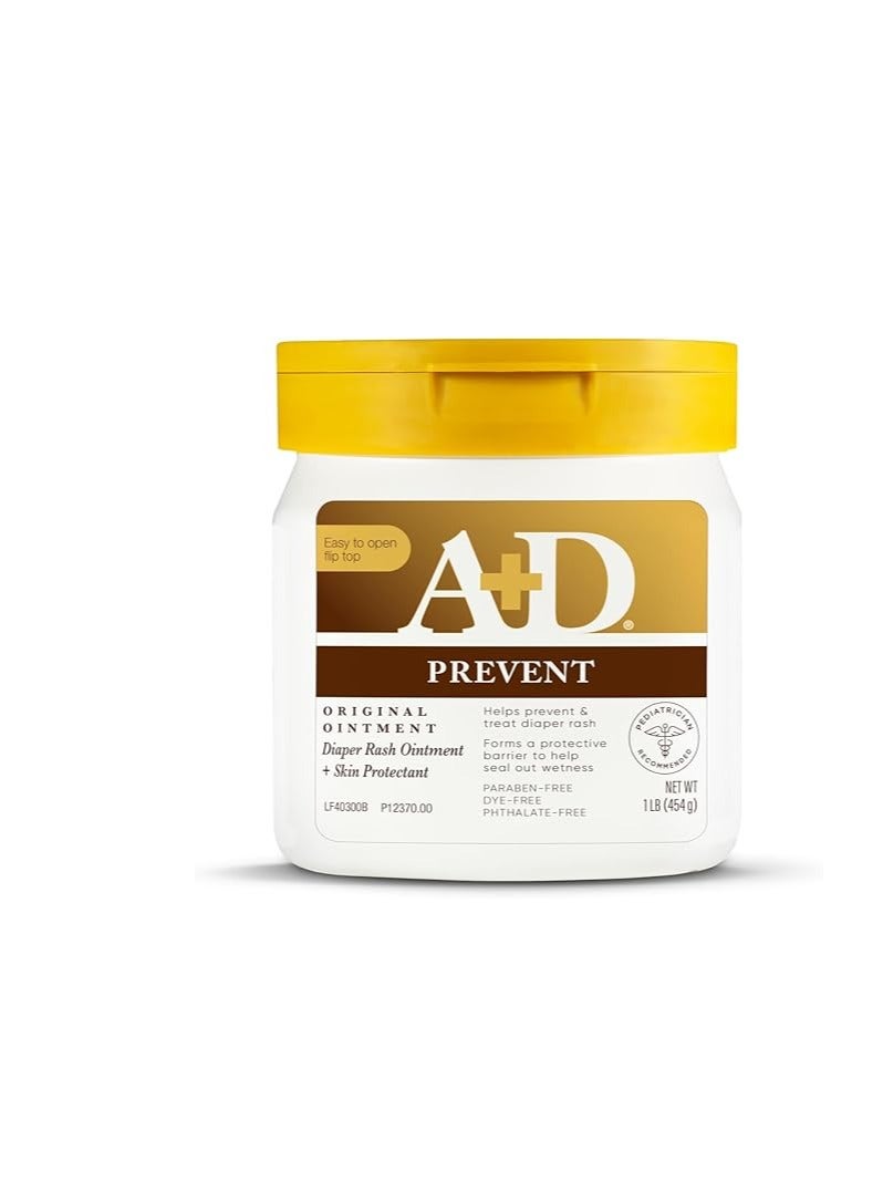 A&D Original Diaper Rash Ointment Skin Protectant with Lanolin and Petrolatum cream 1b 454g - Image 1