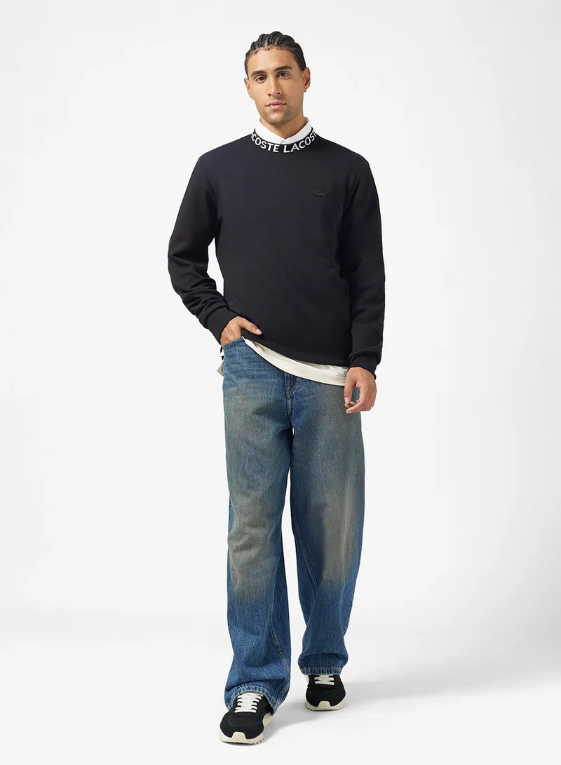 لاكوست Double Face Jacquard Collar Sweatshirt