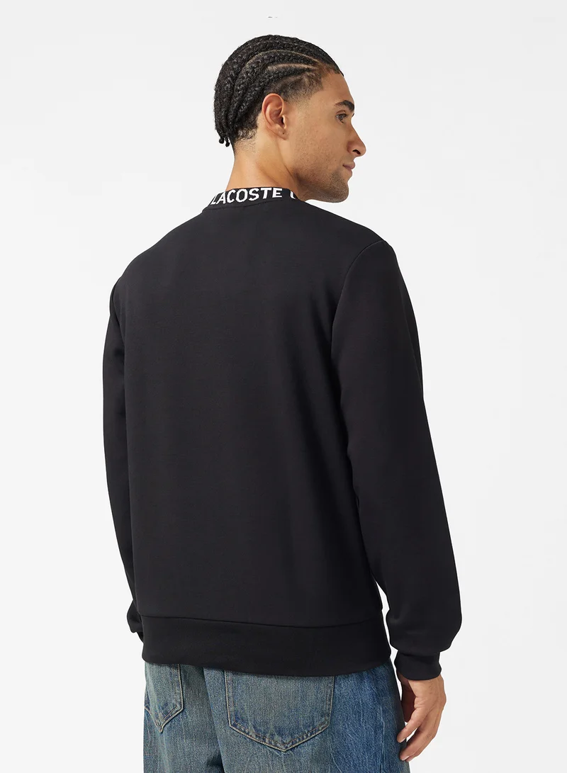 LACOSTE Double Face Jacquard Collar Sweatshirt