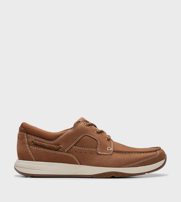 clarks Sailview Lace Light Tan Nubuck - Image 1