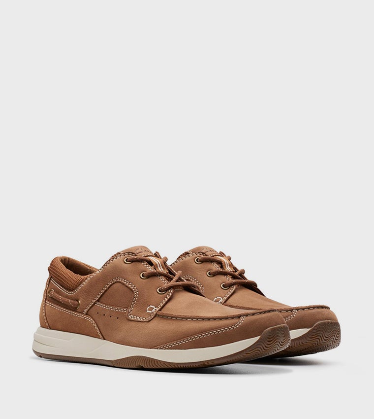 clarks Sailview Lace Light Tan Nubuck - Image 4