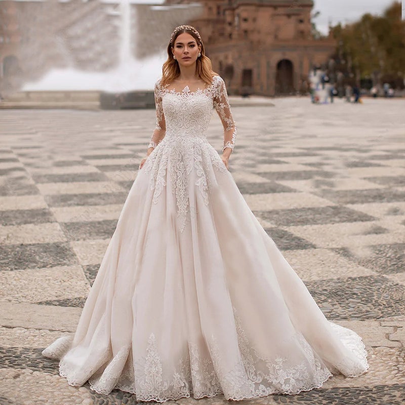 Exquisite Wedding Dress Mori Bridal Long-Sleeved Puffy Tail Soft Yarn Slimming Beach Travel Shooting Summer - Image 4