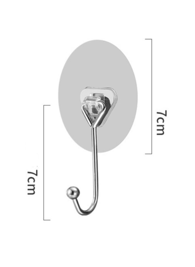 3 Pieces Punch-free Hook Strong Adhesive Hook, Washable and Reusable Creative  Round Sstainless Steel Door Coat Hook - Image 2