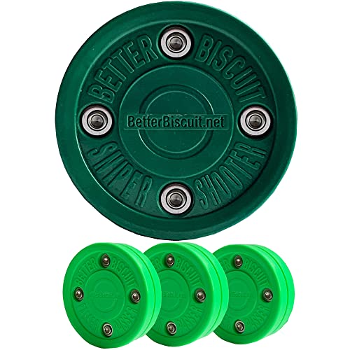 Better Biscuit Hockey Pucks 4 Pack - 3 Passer & 1 Shooter, Green/Dark Green - Image 5