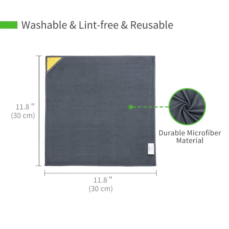 loukin Magnetic Whiteboard Cleaning Cloth, Dry Erase Cleaning Cloth for Classroom, Home and Office Use, Reusable and Washable, Gray, 12" x 12" - One Bottle of 3.4 fl oz Whiteboard Cleaner Included - Image 2