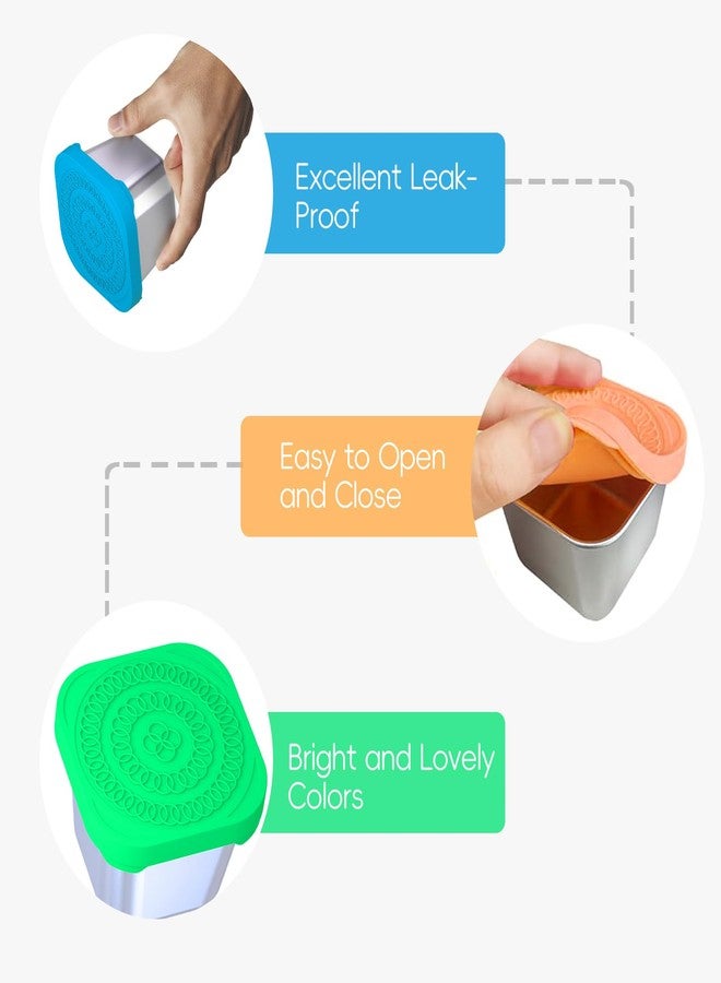 Dayacoco 6Pack 6oz Stainless Steel Snack Containers for Kids, Leak Proof Small Food Storage Container with Silicone Lid, Easy Open Leak Proof Stainless Steel Food Storage Containers with Silicone Lids - Image 5