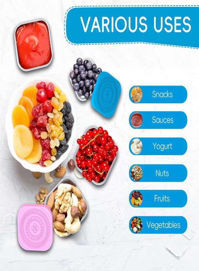 Dayacoco 6Pack 6oz Stainless Steel Snack Containers for Kids, Leak Proof Small Food Storage Container with Silicone Lid, Easy Open Leak Proof Stainless Steel Food Storage Containers with Silicone Lids - Image 4