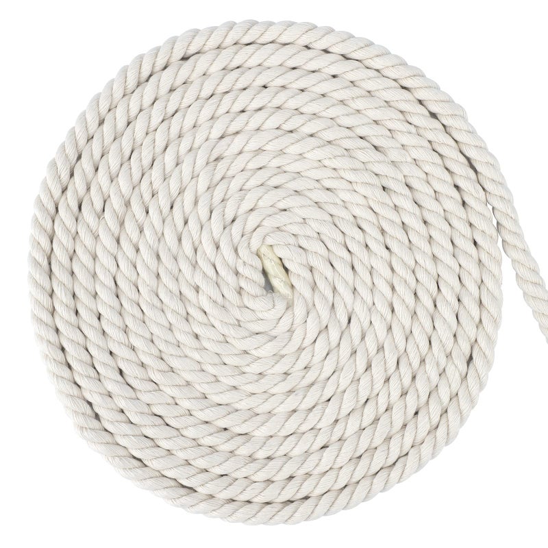 G2PLUS 8MM Beige Macrame Cord 20M Thick Macrame Cotton Rope  Hanging Knitting Craft Rope for Wall Hanging Plant Hanger Knitting Craft