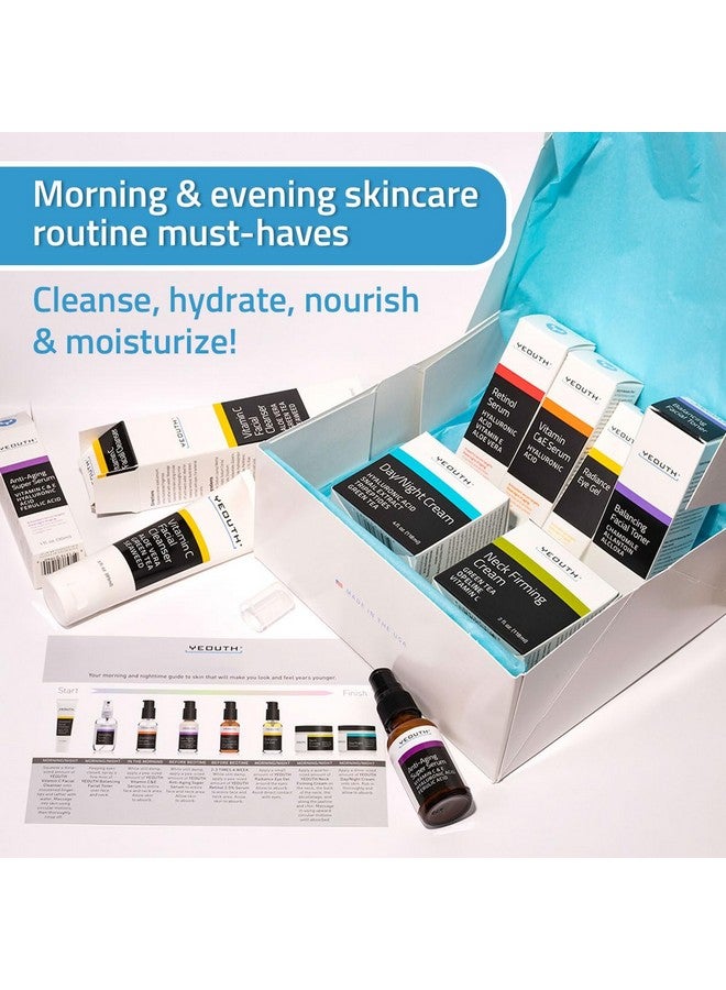 YEOUTH Skin Care Set: Retinol Serum with Hyaluronic Acid, Vitamin C & Super Face Serum, Cleanser, Toner, Eye Gel, Neck Cream, Face Cream 8-Piece Self Care Gifts For Women - Image 5