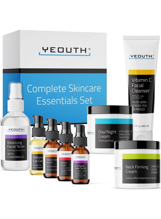 YEOUTH Skin Care Set: Retinol Serum with Hyaluronic Acid, Vitamin C & Super Face Serum, Cleanser, Toner, Eye Gel, Neck Cream, Face Cream 8-Piece Self Care Gifts For Women - Image 1