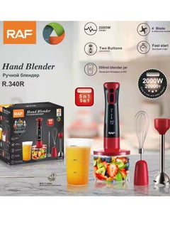 Hand blender 5*1 stainless - R.340 R - black*red - RAF - 2000 watt