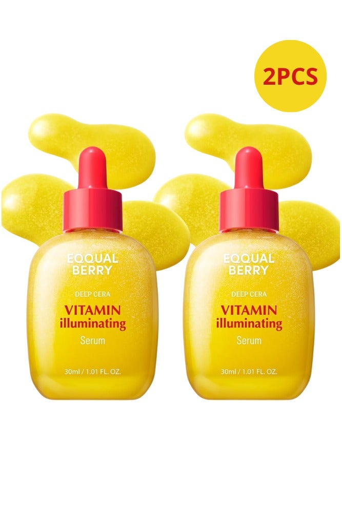 [2PCS]  Brightening Serum with  Vitamin C: Brightening Serum with Acerola and Niacinamide, Strengthens Skin Barrier, Hydrates with Ceramide and Hyaluronic Acid 1.01 oz / 30 ml - Image 1