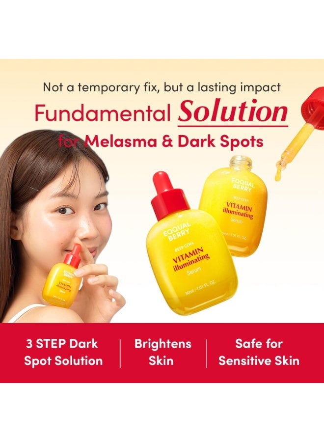 [2PCS]  Brightening Serum with  Vitamin C: Brightening Serum with Acerola and Niacinamide, Strengthens Skin Barrier, Hydrates with Ceramide and Hyaluronic Acid 1.01 oz / 30 ml - Image 2