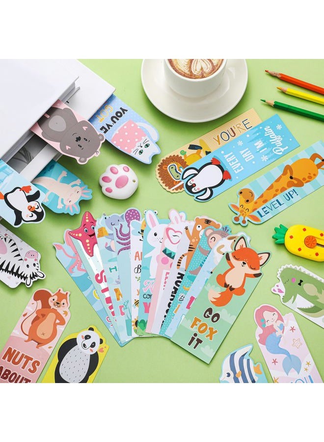 Skyygemm 144 Pcs Animal Pun Bookmarks 2" x 6" Motivational Paper Bookmark Fun Animal Bookmarks for Reading Kids, Book Lovers, Classroom Rewards - Image 4