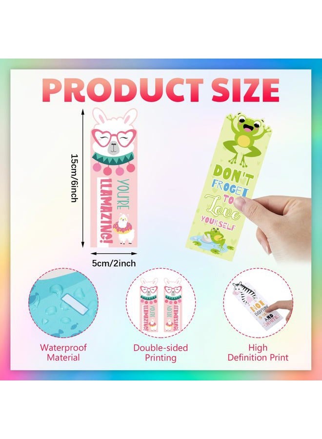 Skyygemm 144 Pcs Animal Pun Bookmarks 2" x 6" Motivational Paper Bookmark Fun Animal Bookmarks for Reading Kids, Book Lovers, Classroom Rewards - Image 2