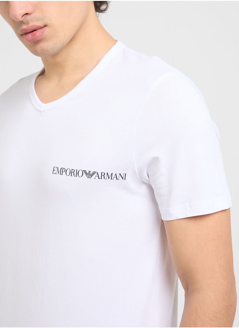 EMPORIO ARMANI - Beachwear Logo Crew Neck T-Shirt - Image 1