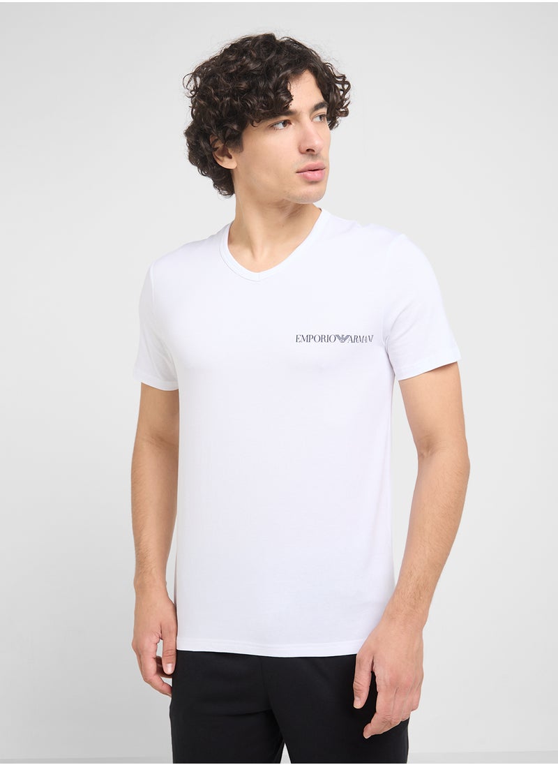 EMPORIO ARMANI - Beachwear Logo Crew Neck T-Shirt - Image 1