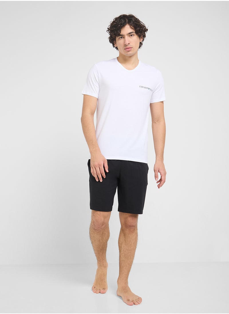 EMPORIO ARMANI - Beachwear Logo Crew Neck T-Shirt - Image 1