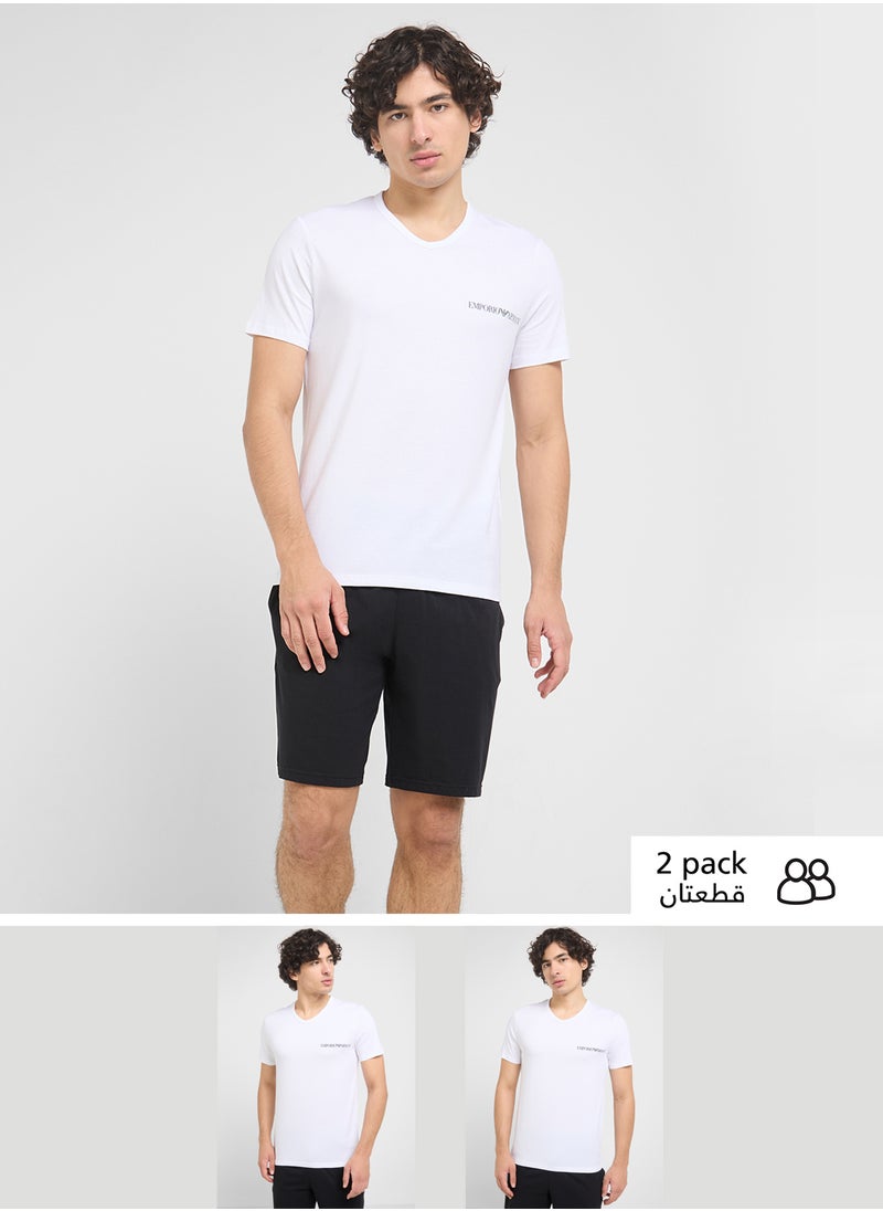 EMPORIO ARMANI - Beachwear Logo Crew Neck T-Shirt - Image 1