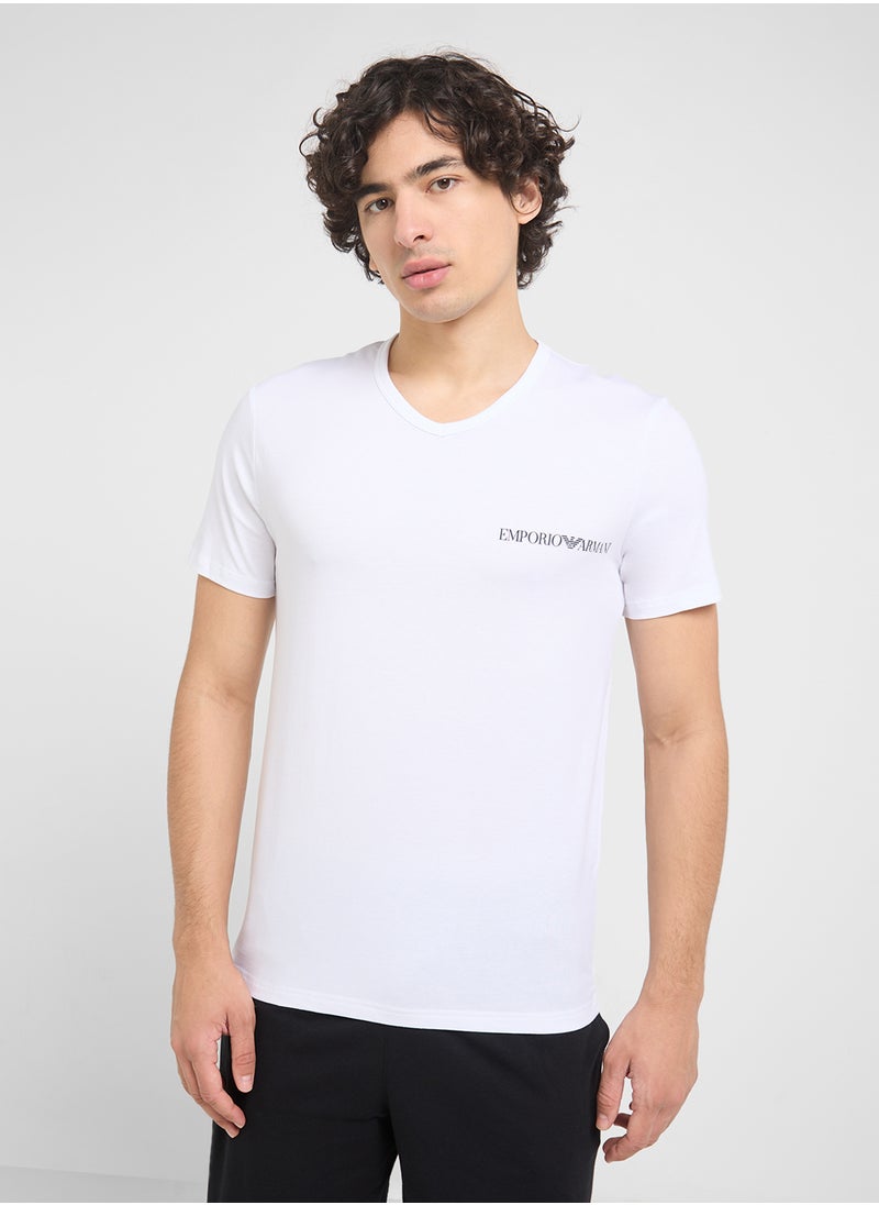 EMPORIO ARMANI - Beachwear Logo Crew Neck T-Shirt - Image 1