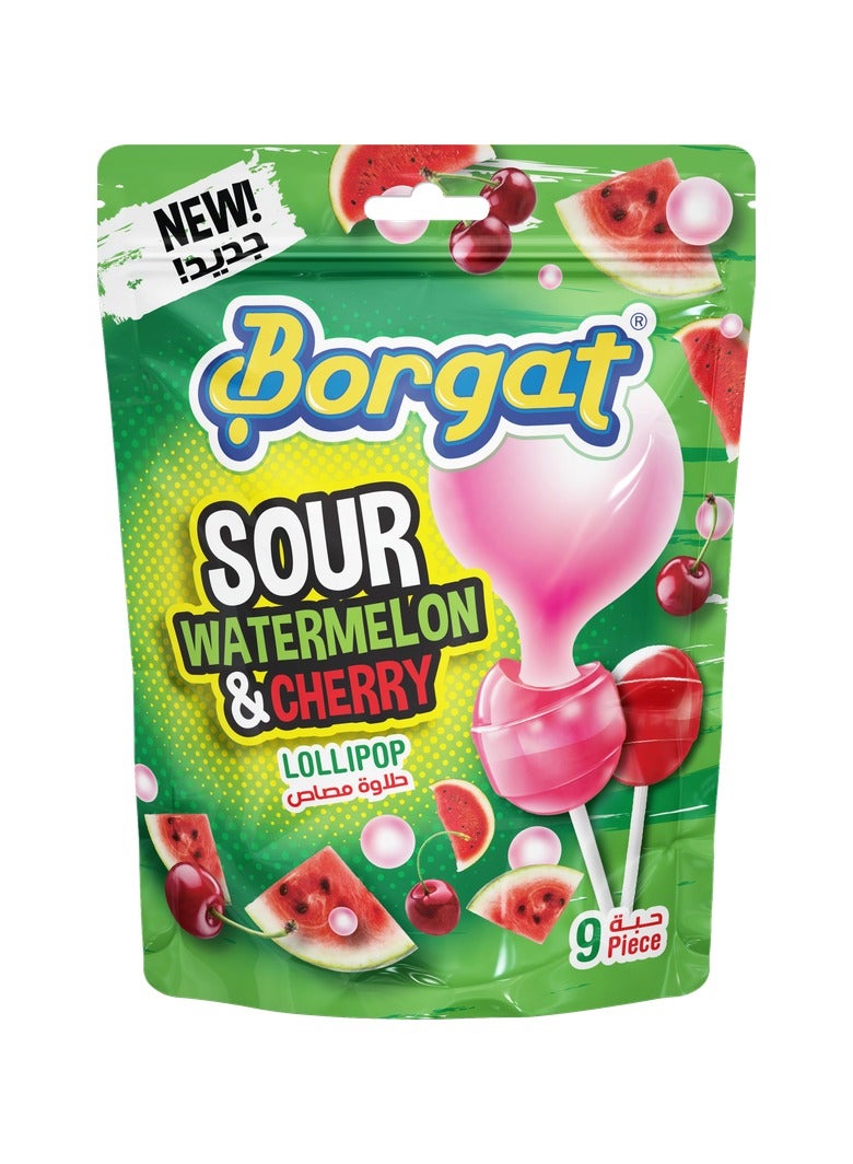 Borgat Watermelon And Cherry Lollipops 9 Pieces (162g) - Image 1