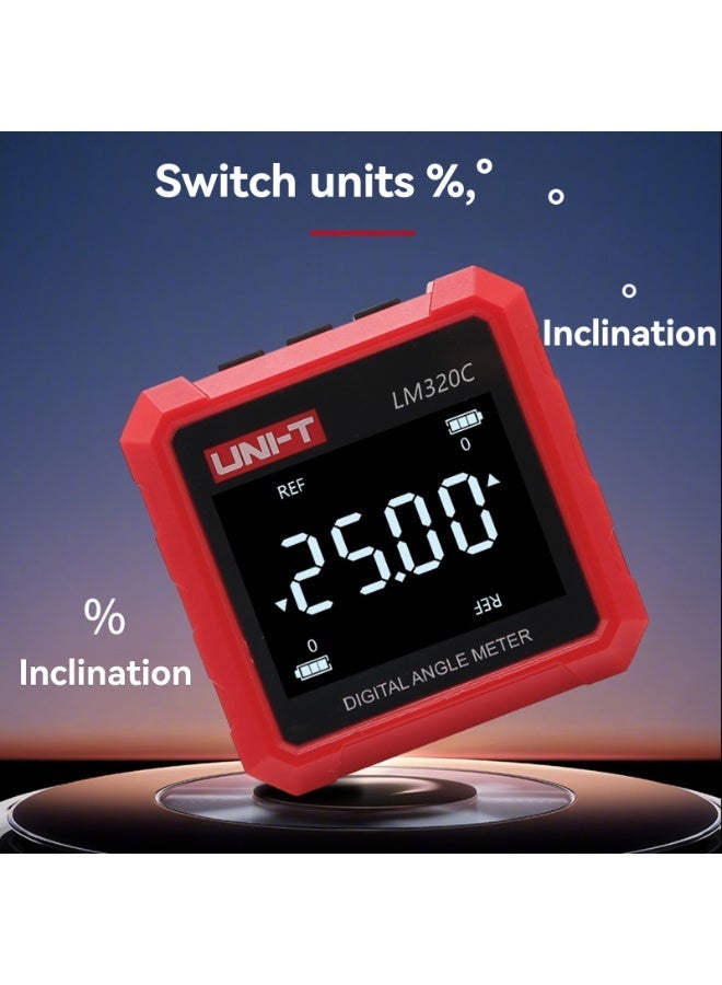 UNI-T Digital Inclinometer LM320C Magnetic Angle Meter Level Gauge 4x90° Protractor Goniometer Tool - Image 3