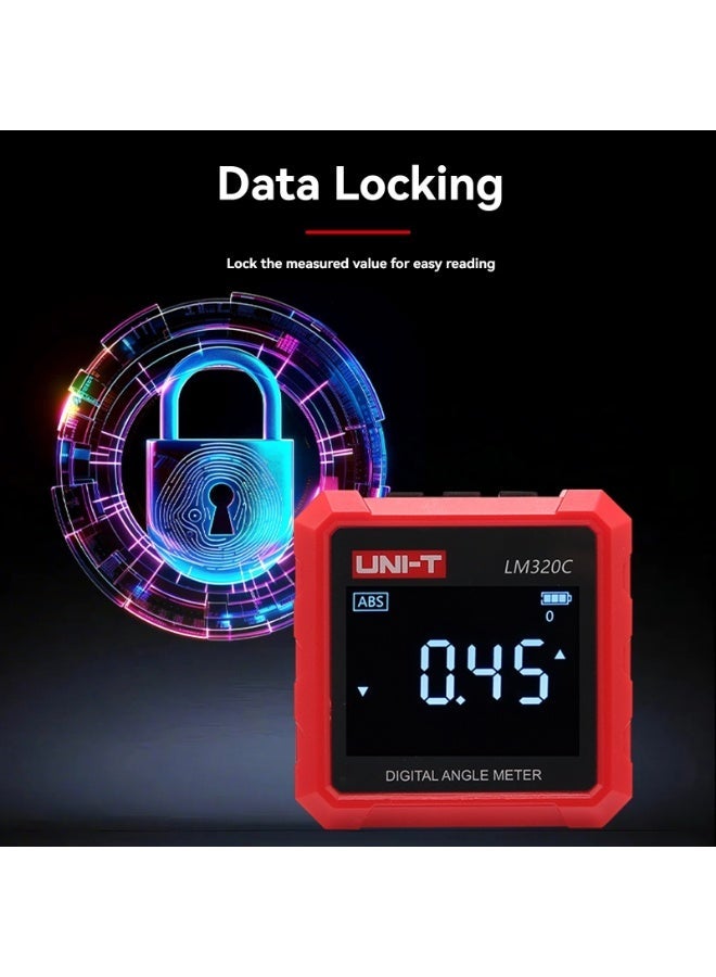 UNI-T Digital Inclinometer LM320C Magnetic Angle Meter Level Gauge 4x90° Protractor Goniometer Tool - Image 5