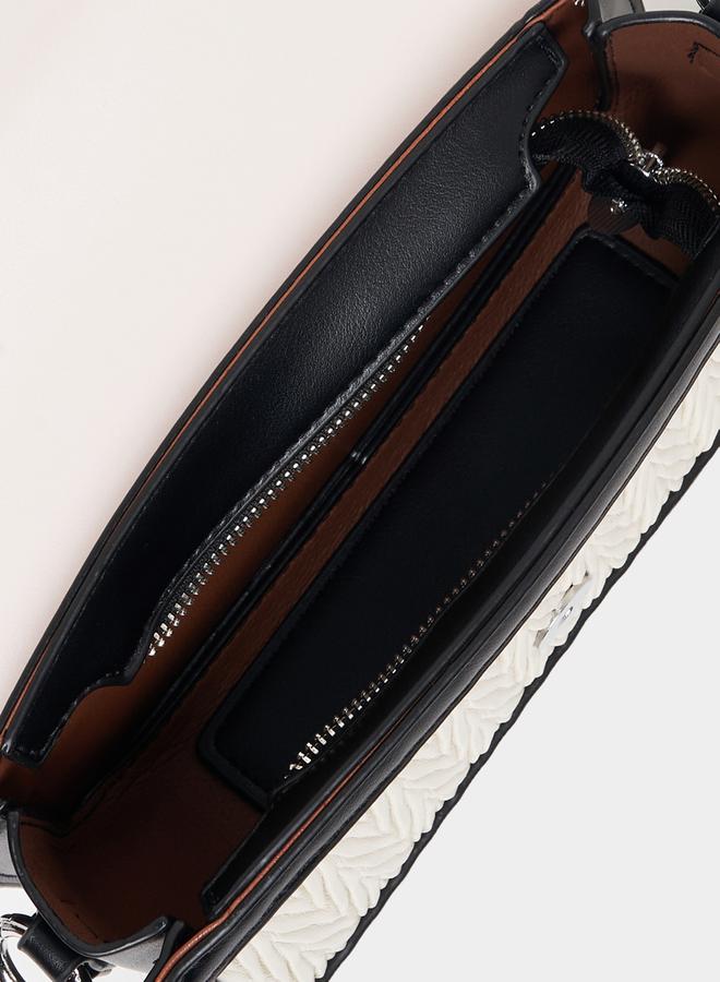 Styli Textured Shoulder Bag with Detachable Strap and Magnetic Closure - Image 4