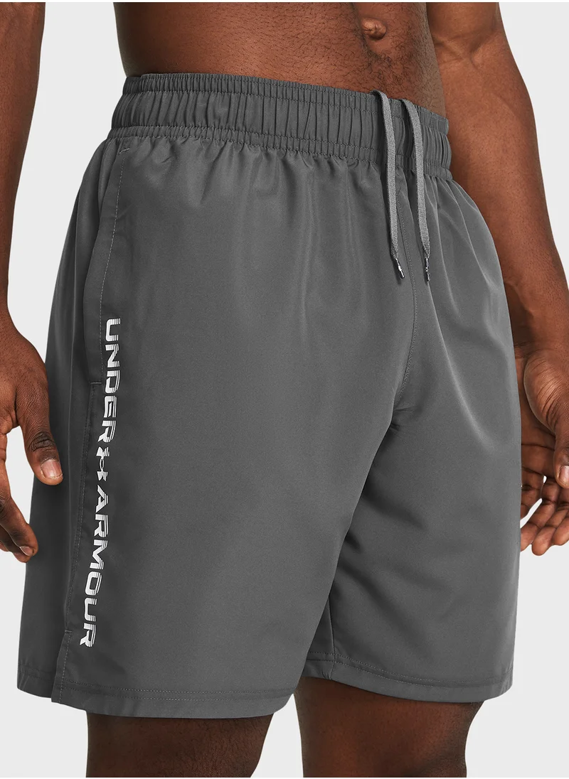 اندر ارمور Tech Woven Wordmark Shorts