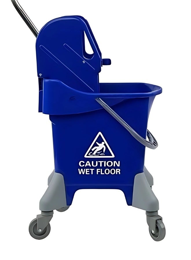 25L Heavy-Duty Mop Bucket with Down-Press Wringer & 360° Swivel Wheels – Commercial Cleaning Trolley for Restaurants, Offices, Hotels & Homes – Blue - Image 2