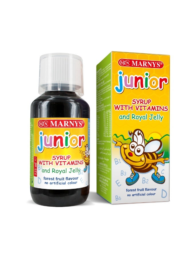 Marnys Junior Syrup – Royal Jelly & Multivitamins for Growth, Immunity & Cognitive Support – Natural Appetite Enhancer – 125 ml - Image 1