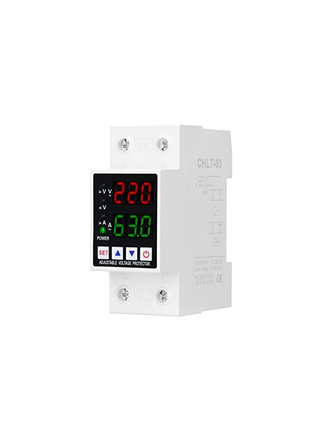 PROMASS Home Relay Self-resetting Voltage Protector, Dual Display Adjustable Voltage Protector Intelligent Over-voltage Under-voltage Over-current Protect Device Home Relay Self-resetting Voltage Protector - Image 2