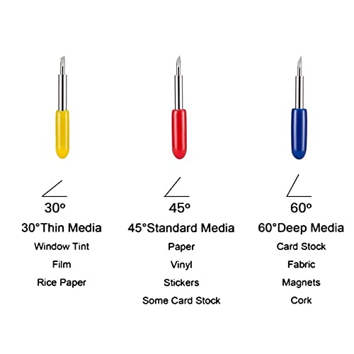 ThreeH Cutting Blades for Cricut Explore 15 Pcs 40/50/60 Degree Vinyl Cutter Blades with Cut Blade Holder - Image 5