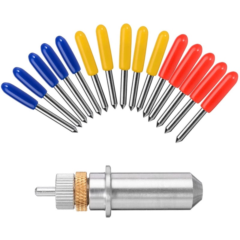 ThreeH Cutting Blades for Cricut Explore 15 Pcs 40/50/60 Degree Vinyl Cutter Blades with Cut Blade Holder - Image 1