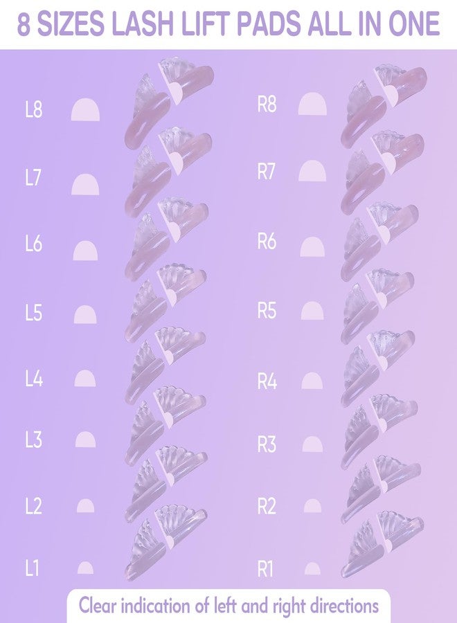 Libeauty Eyelash Lift Pads Reusable Super-sticky Lash Perm Rods 8 Pairs Silicon Pads Shell Shape Eyelash Lifting Shield DIY Use at Home or Salon Lash Curling Tool - Image 2