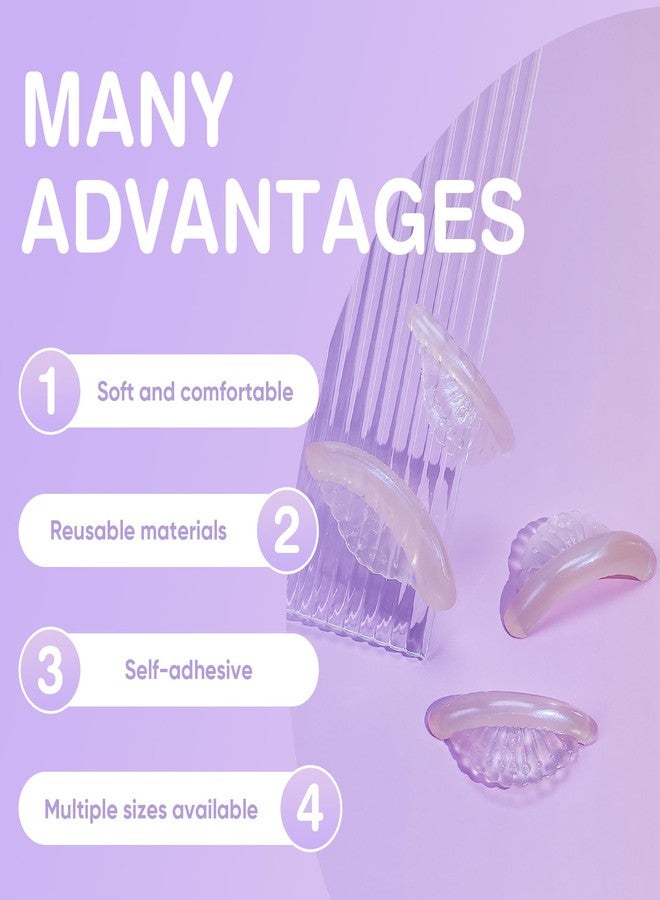 Libeauty Eyelash Lift Pads Reusable Super-sticky Lash Perm Rods 8 Pairs Silicon Pads Shell Shape Eyelash Lifting Shield DIY Use at Home or Salon Lash Curling Tool - Image 3