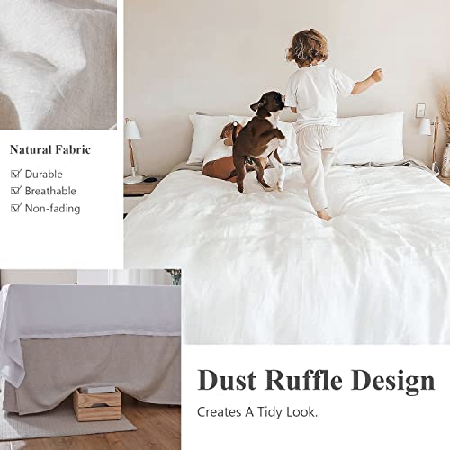Simple&Opulence Belgian Linen Bed Skirt with Classic 14 inch Tailored Drop Dust Ruffle, Easy Fit Breathable Premium Natural Flax- Basic Linen, King - Image 5