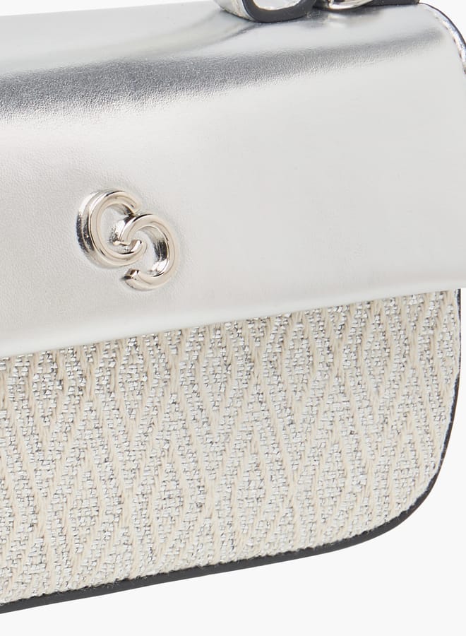 Celeste Women's Textured Satchel Bag with Detachable Strap and Top Handle  - Image 4