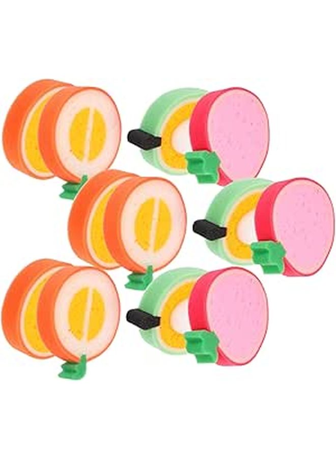 12Pcs Fruit Shaped Reusable Kitchen Sponges Thickened Scrub Pads Dishwashing Set - Image 1