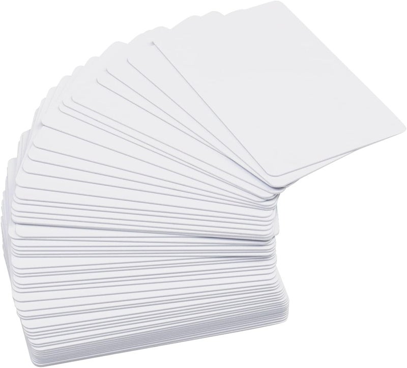 CAETOUNG 50 Pack Premium Blank PVC Cards, CR80 30 Mil Graphic Quality White Plastic Cards for Photo ID Badge Printers - Image 1