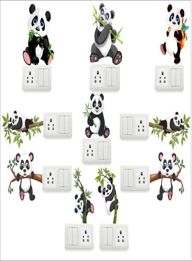 Rangeele Cute Panda Switch Board Panel Stickers for Home and Office - Total Pack Off -10 Designs - Image 1