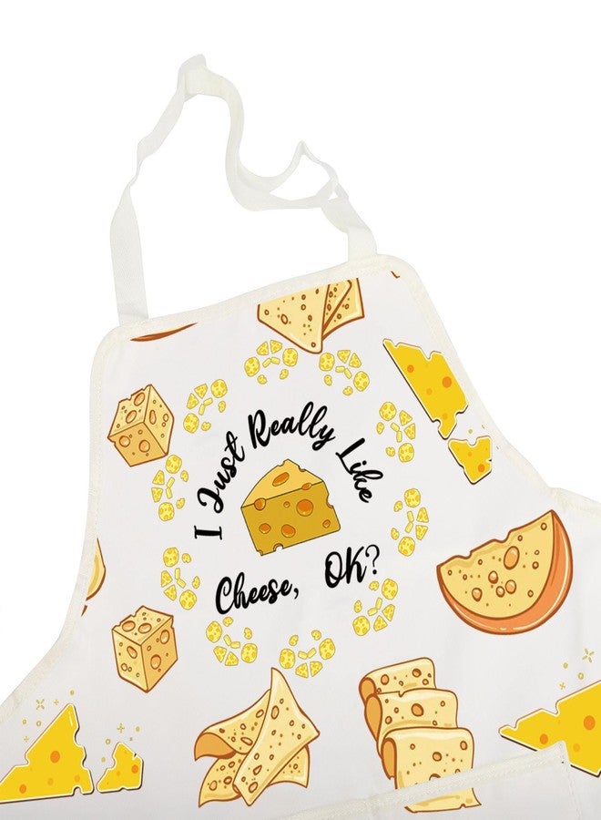 BNQL Cheese Apron Cheese Lover Gifts Funny Cheese Gifts I Just Really Like Cheese OK Cheese Kitchen Apron Cheese Baking Chef Apron - Image 3