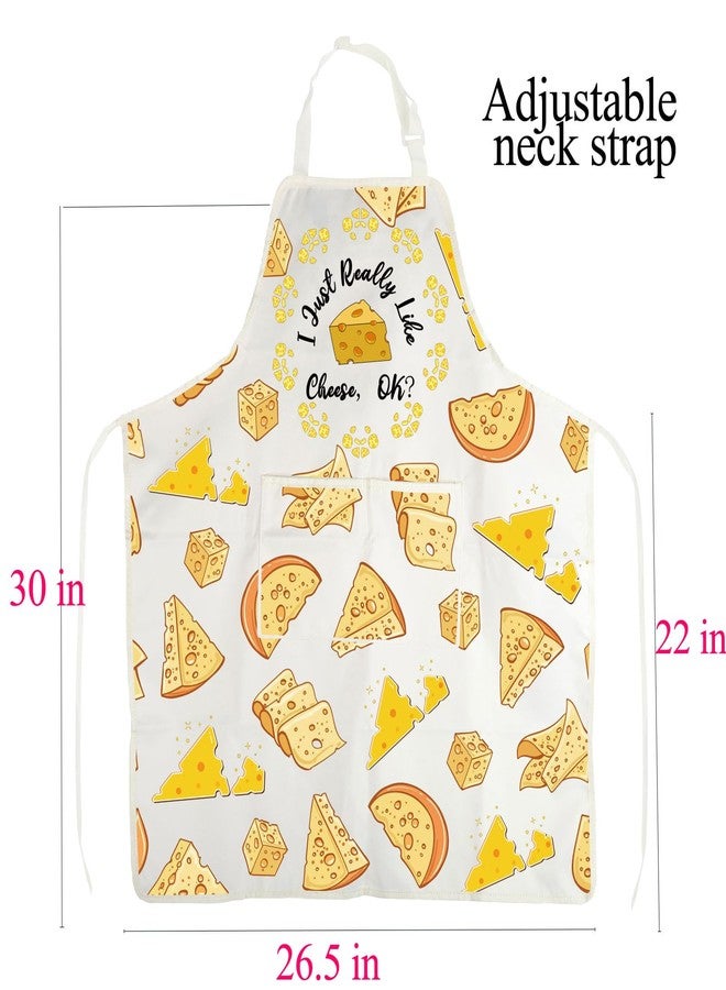 BNQL Cheese Apron Cheese Lover Gifts Funny Cheese Gifts I Just Really Like Cheese OK Cheese Kitchen Apron Cheese Baking Chef Apron - Image 2