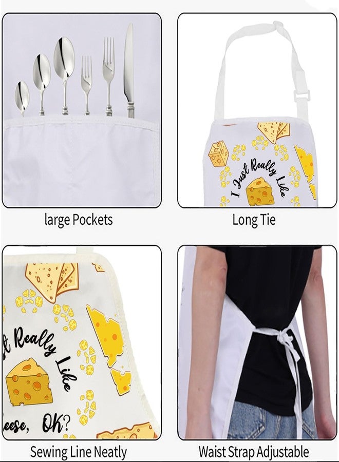BNQL Cheese Apron Cheese Lover Gifts Funny Cheese Gifts I Just Really Like Cheese OK Cheese Kitchen Apron Cheese Baking Chef Apron - Image 4