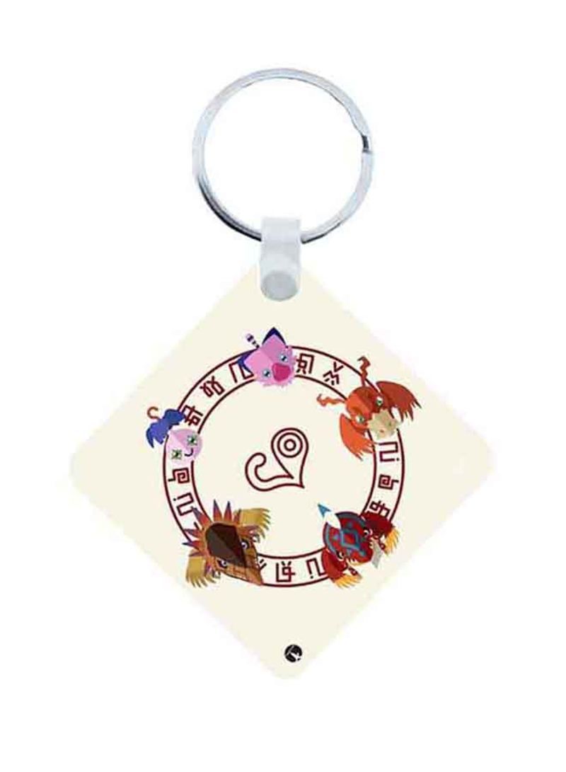 Digimon Anime Wooden Keychain