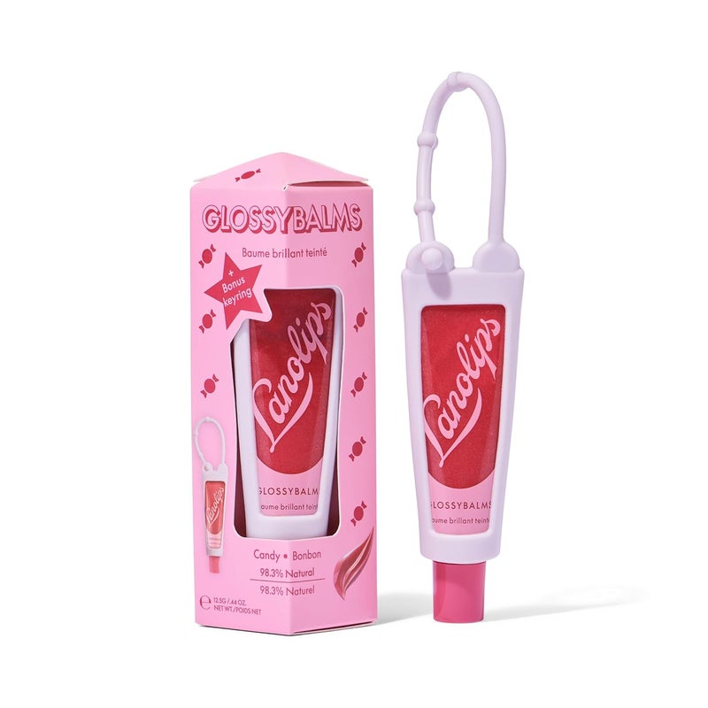 Lanolips Lanolips Glossybalm Candy Bauble  Ultra Hydrating Tinted Lip Gloss for Dry Chapped Lips  Flavored Natural Lanolin Lip Balm with Lanolin Oil Vitamin E  Mica for Lip Care  Shine 035 Ounce 