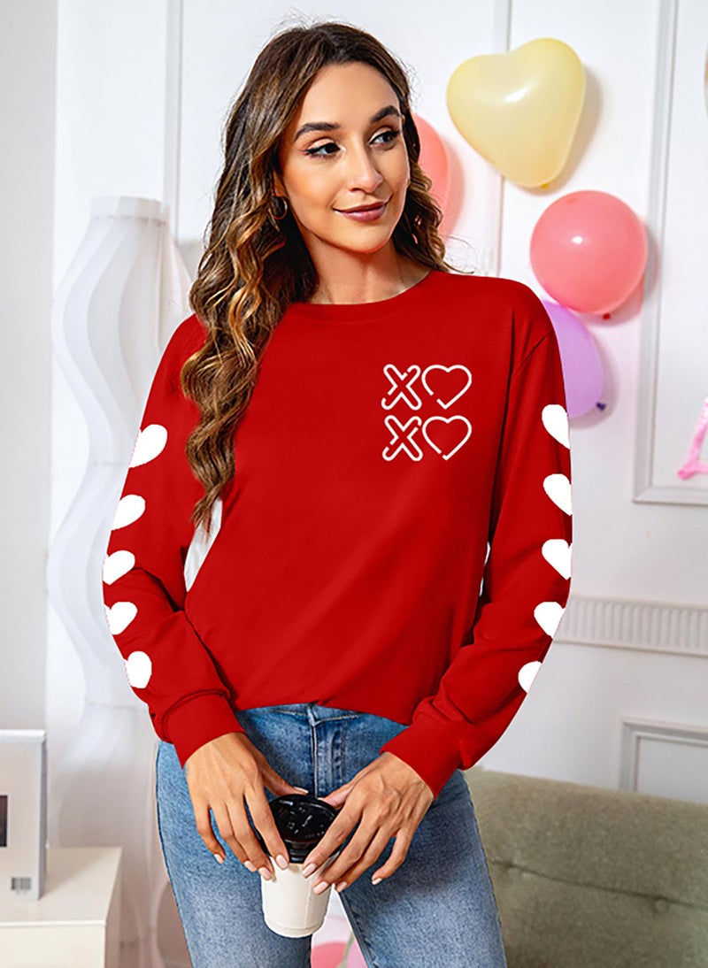 CAZYCHILD Valentines Day Shirt for Women: Love Heart Graphic Long Sleeve Valentine Pullover Tops Casual Valentines Gifts - Image 2
