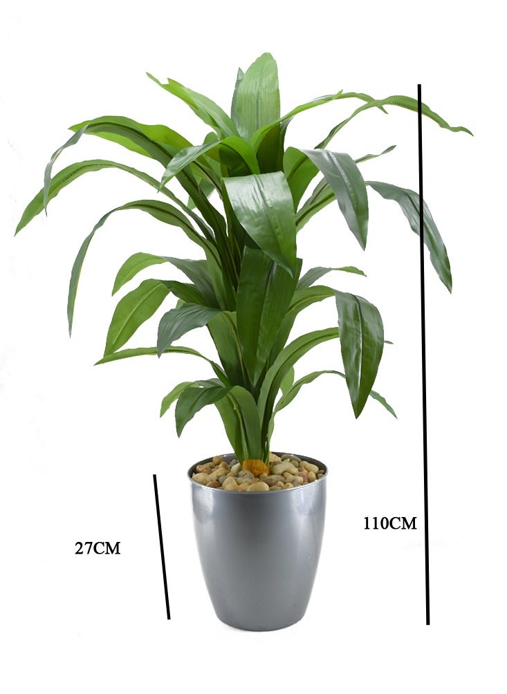 DRAMA HOME - Artificial Tree with Pot Green/Silver - Image 1